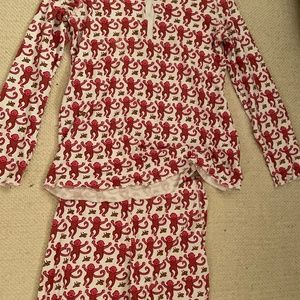 Roller Rabbit Cotton Monkey Print Pajama Set
